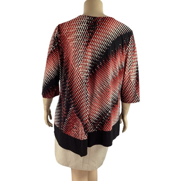 Avenue Abstract Print Tunic Top Keyhole Detail 22/24 - Picture 5 of 7